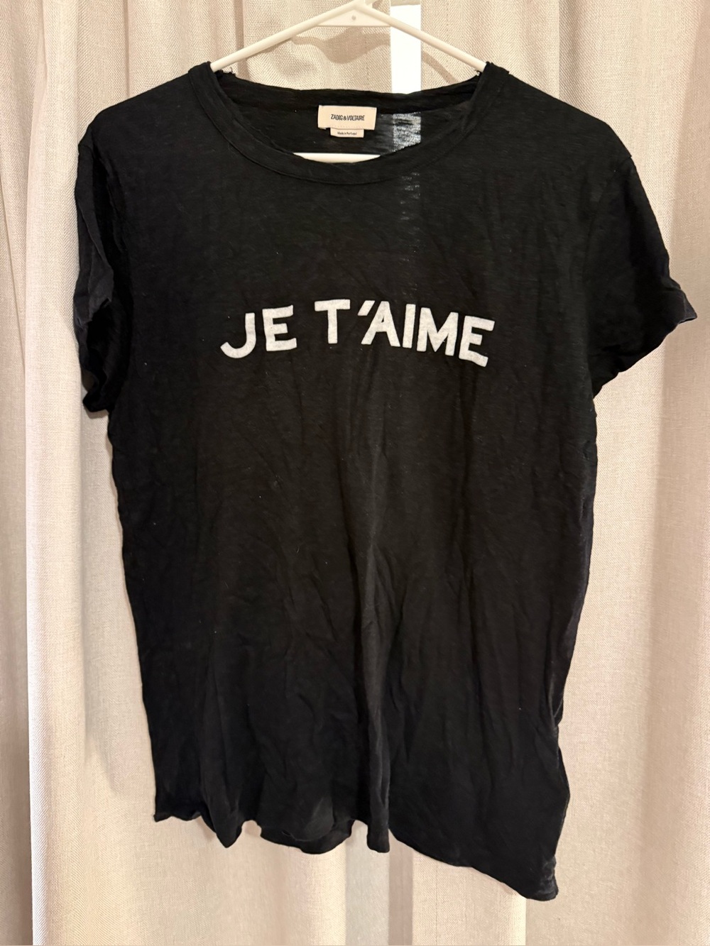 Zadig and Voltaire Je T'aime Black Graphic Tee - Women - Picture 1 of 4